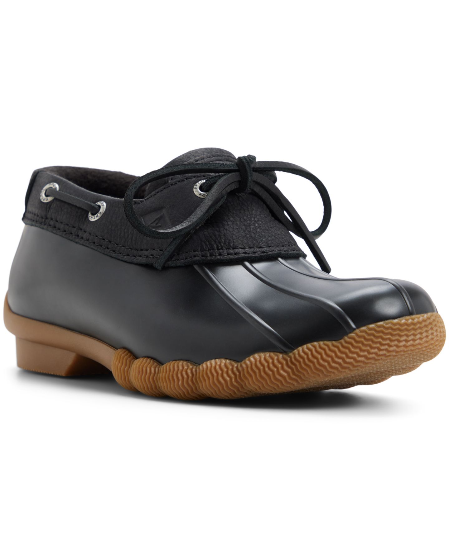 Женские резиновые ботильоны Sperry Saltwater Duck, цвет: Чёрный — фото 1