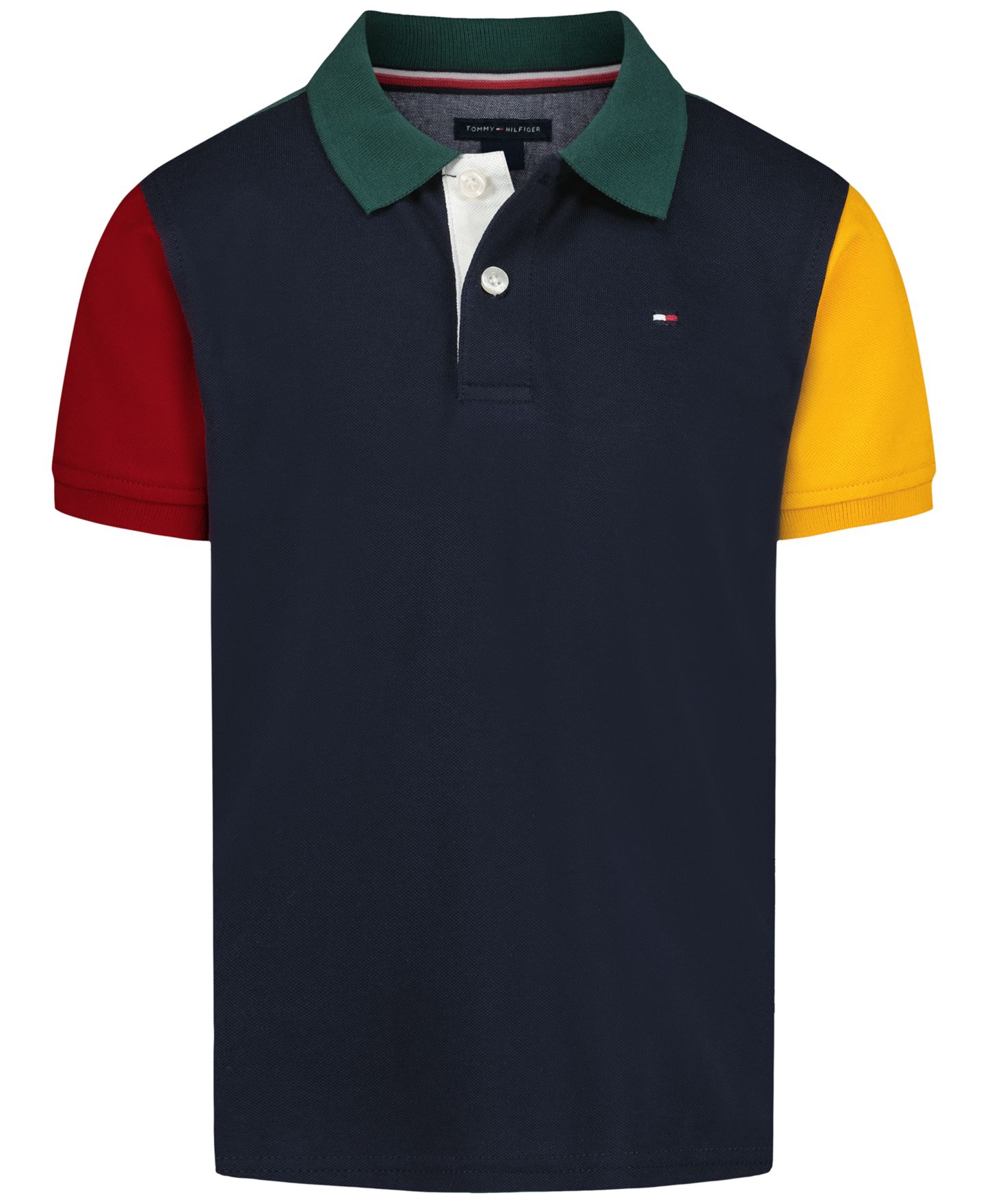 Поло Tommy Hilfiger Color-Blocked Short-Sleeve Polo Shirt для мальчиков, цвет: Тёмно-синий — фото 5
