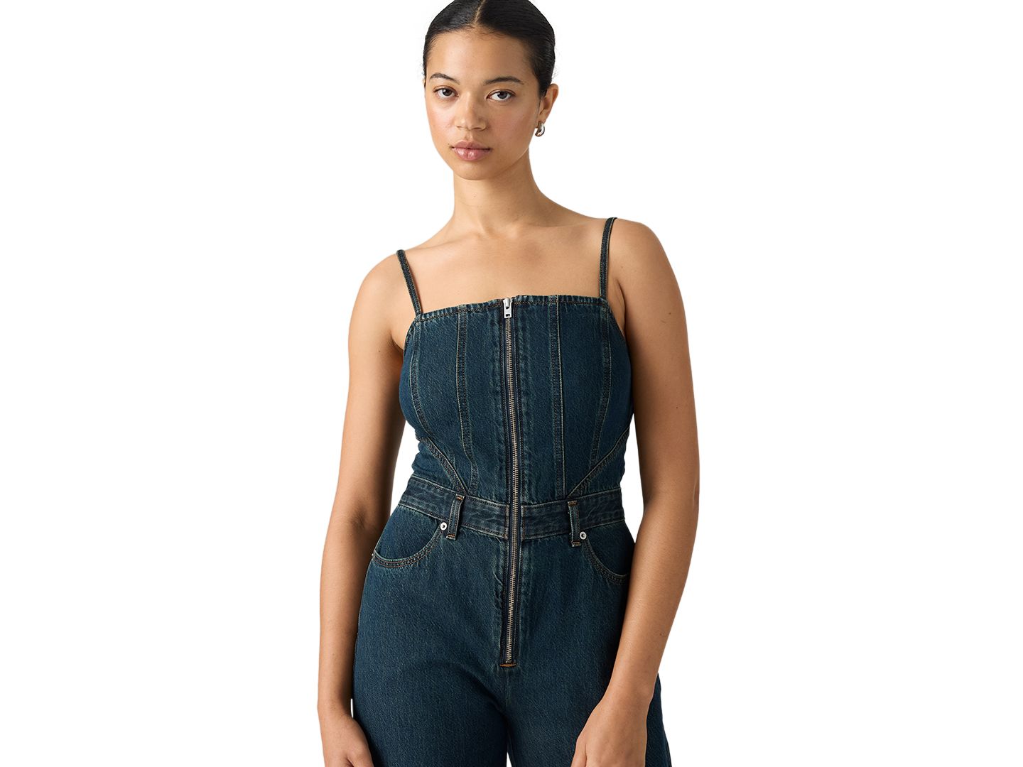 Женский комбинезон Levi's Premium Seamed Wide-Leg Denim Jumpsuit, цвет: Серо-бежевый — фото 4