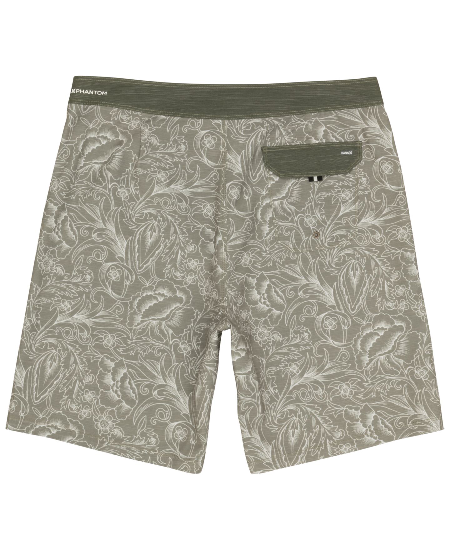 Пляжные шорты Quiksilver Quick-Dry для мужчин, цветочный принт — Hurley, цвет: Армейский — фото 6