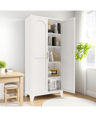 Tall Metal Storage Cabinet with Adjustable Shelves for Kitchen Bedroom Office