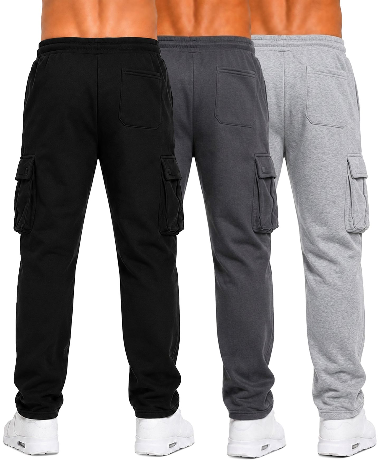 Мужские брюки Blue Ice Fleece-lined Cargo Sweatpants, 3-Piece, цвет: Чёрный / Угольный — фото 3