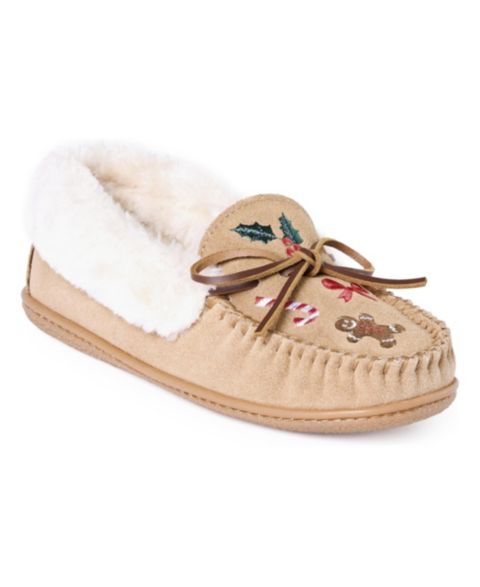 Женские тапочки Minnetonka Camp Collar Moc Slipper, цвет: Бежевый