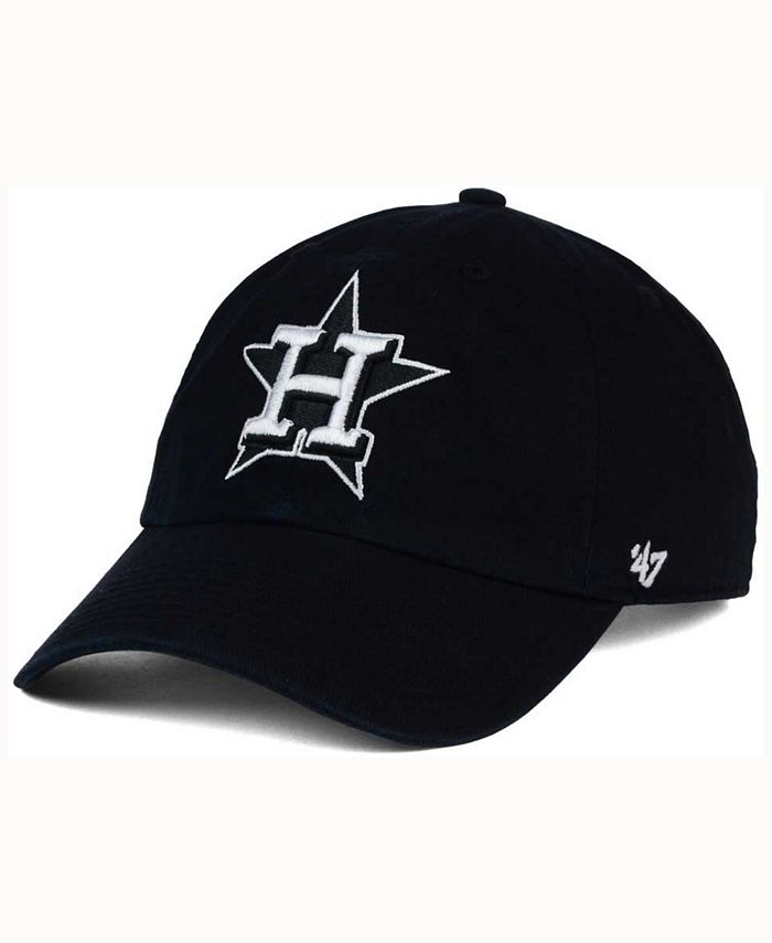 47 Brand Houston Astros Clean up Dad Hat Cap Black/White