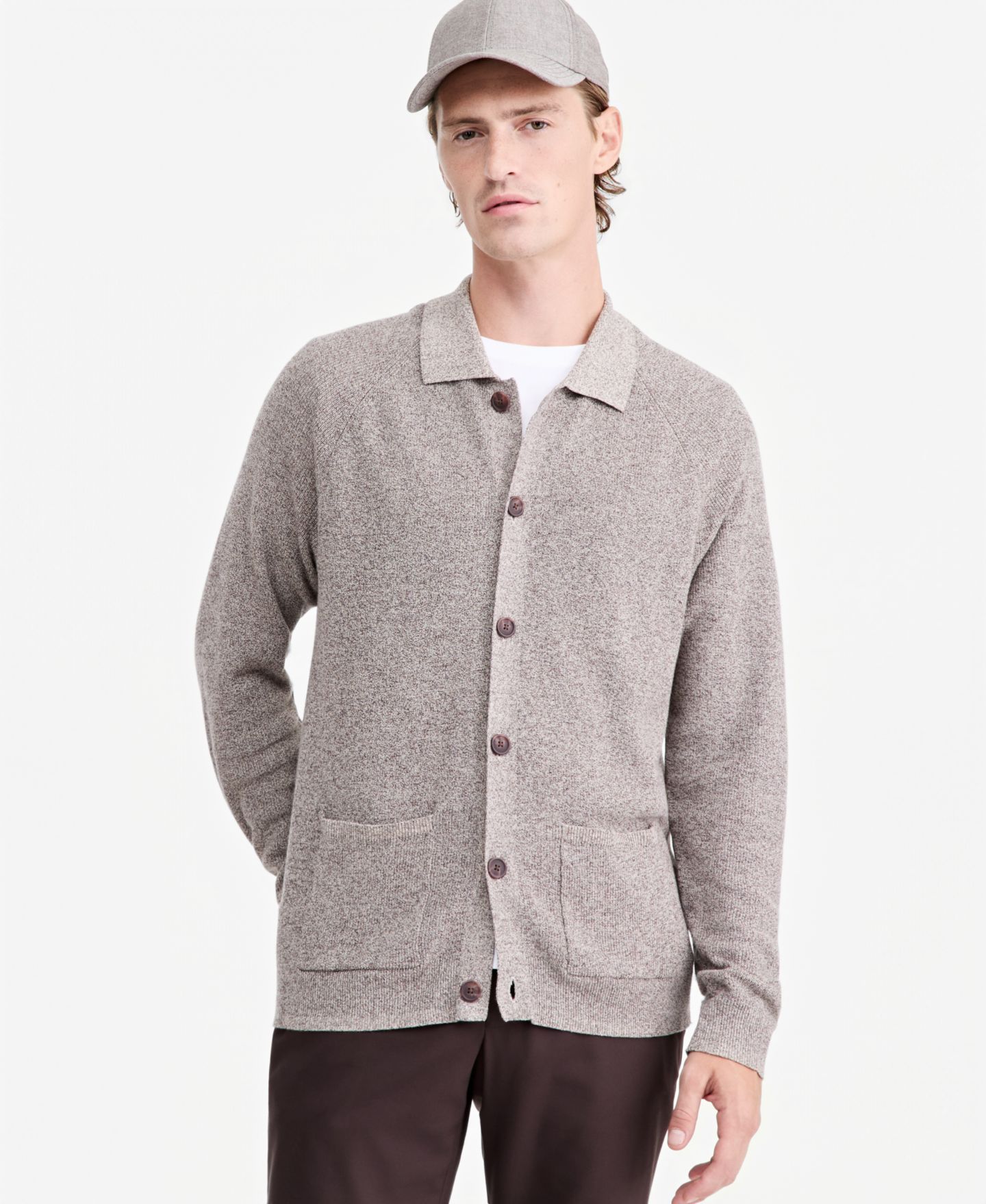 Мужской кардиган Alfani Pretwist Button-Down Raglan, цвет: Какао — фото 1