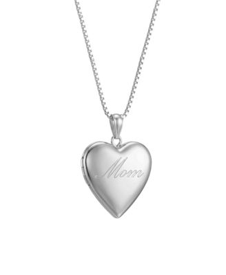 Mom Engraved Photo Locket Necklace