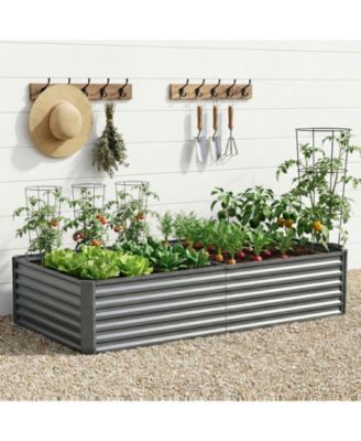 6x3x2ft Outdoor Metal Raised Garden Bed, Large Outdoor Planters Garden for Vegetables Flowers Herbs