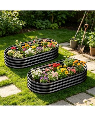 6x3x1ft Galvanized Raised Garden Bed - Heavy Duty Metal Planter Box, 2Pieces