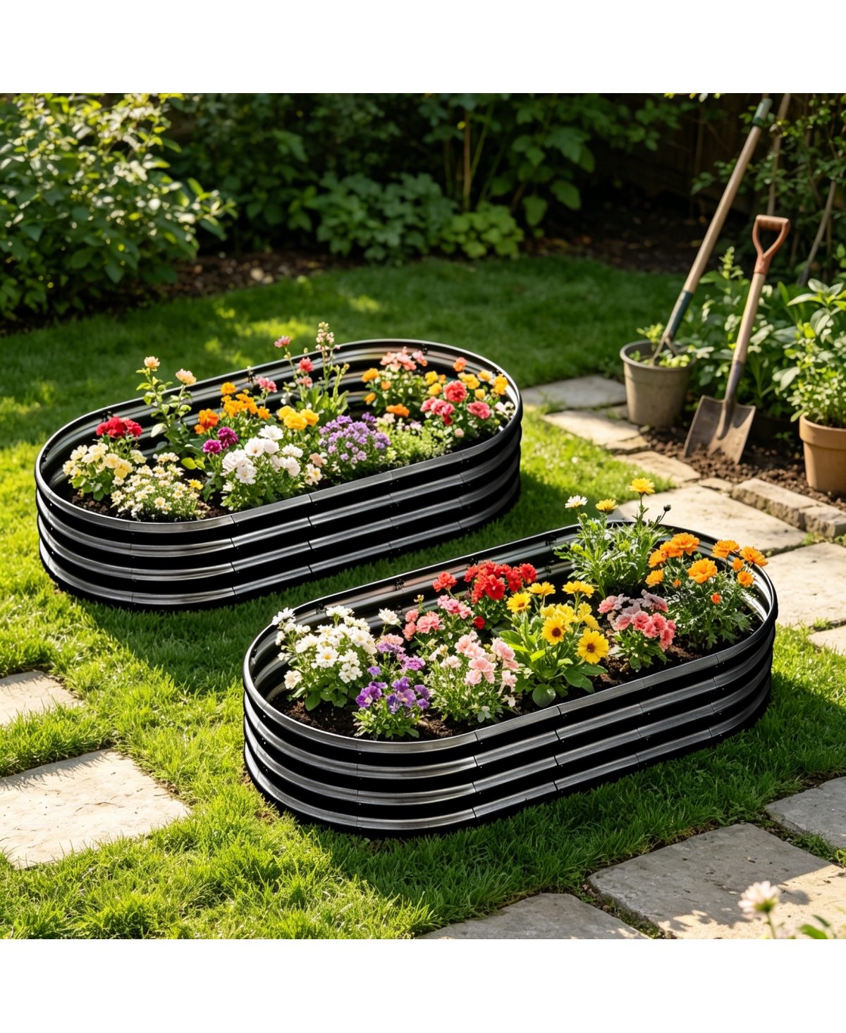 Streamdale Furniture 6x3x1ft Galvanized Raised Garden Bed - Heavy Duty Metal Planter Box