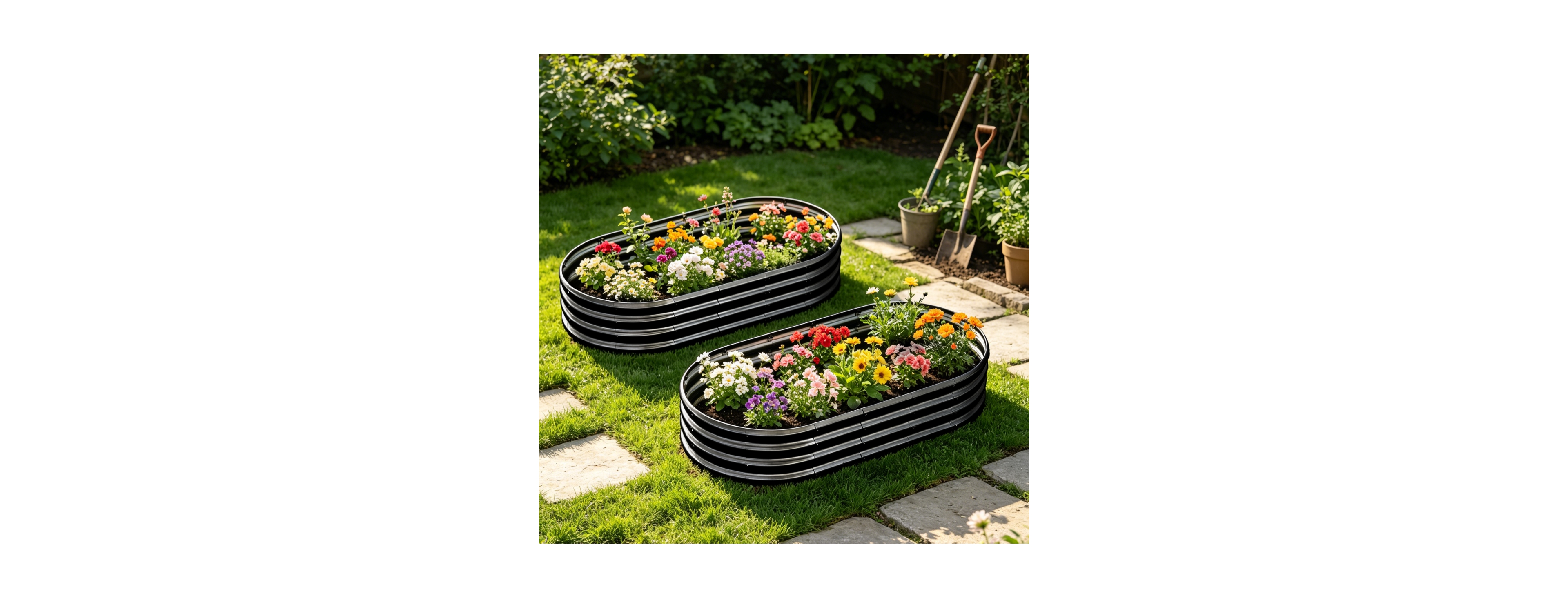 Streamdale Furniture 6x3x1ft Galvanized Raised Garden Bed - Heavy Duty Metal Planter Box, 2PCS