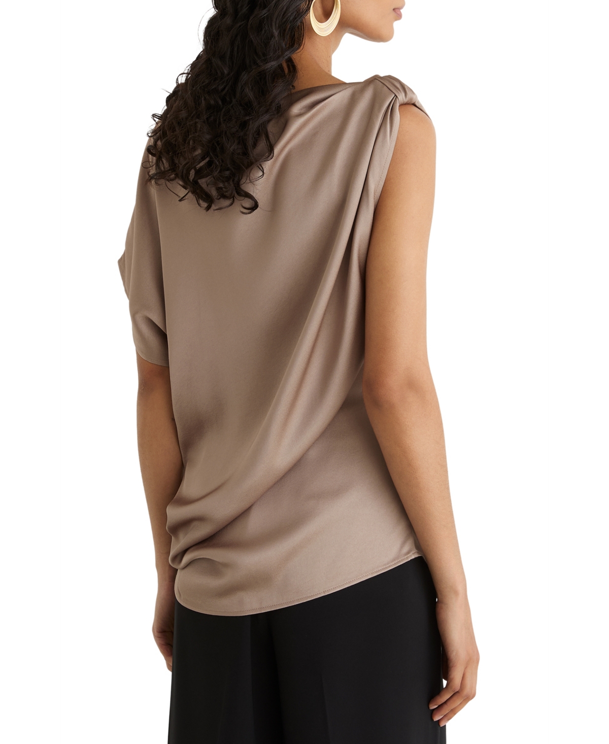 Reiss Women's Kezia Satin Draped One-Shoulder Top