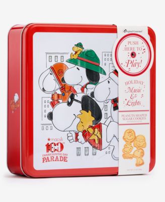 100th Thanksgiving Day Parade Holiday Peanuts Shaped Sugar Cookie Musical Tin, 12 oz.