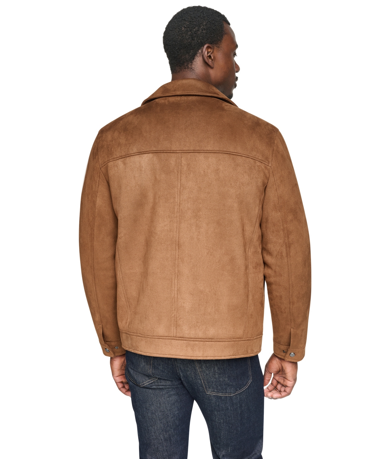 Dkny Men's Suede Zip-Front Hipster Jacket