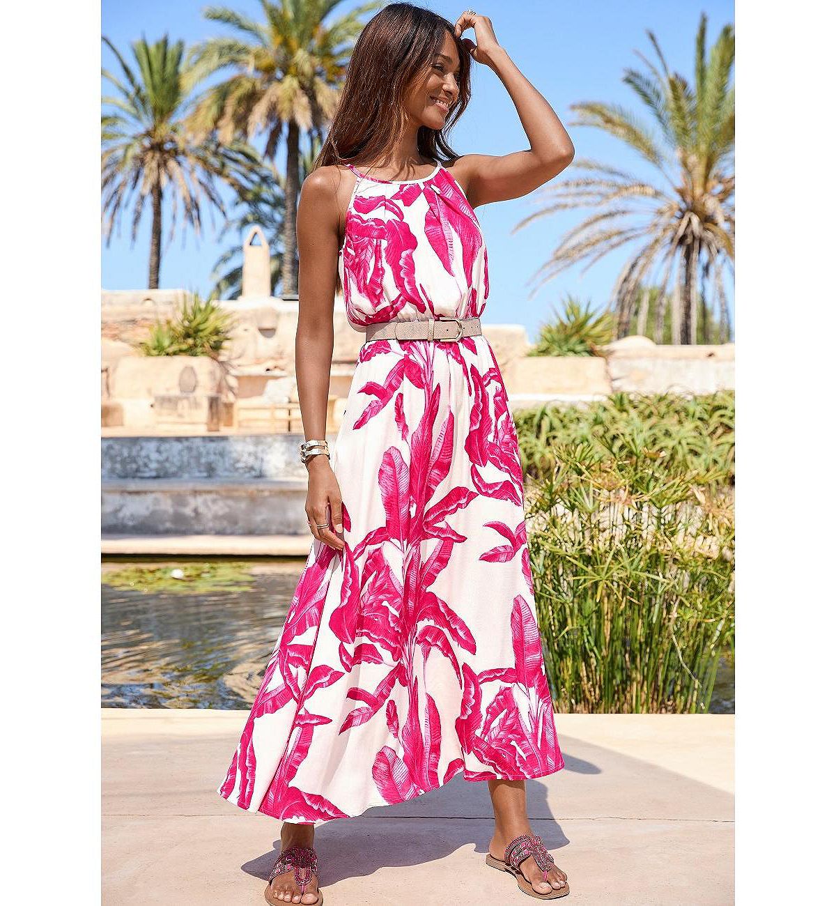 LASCANA Women's High Neck Sleeveless Maxi Dress view 2 — MAYCSS fashion products