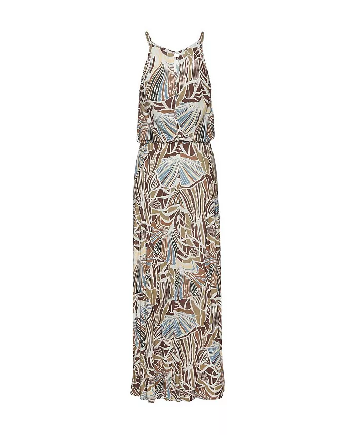Women's Viscose Printed A-Line Elastic-Waist Maxi Dress - thumbnail 5