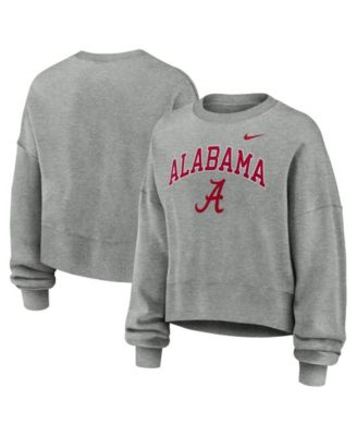 Women's Heather Gray Alabama Crimson Tide Oversized Phoenix Arch Pullover Sweatshirt