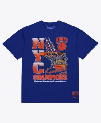 Men's Blue New York Knicks 1973 NBA Finals Champions Net T-Shirt
