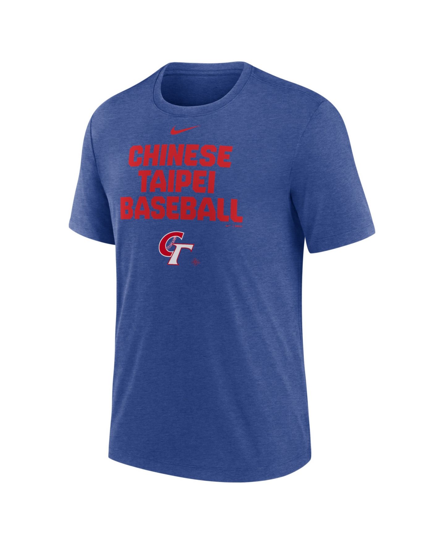 Мужская футболка Nike Heather Blue Chinese Taipei Baseball 2026 World Baseball Classic Stacked Tri-Blend — фото 2