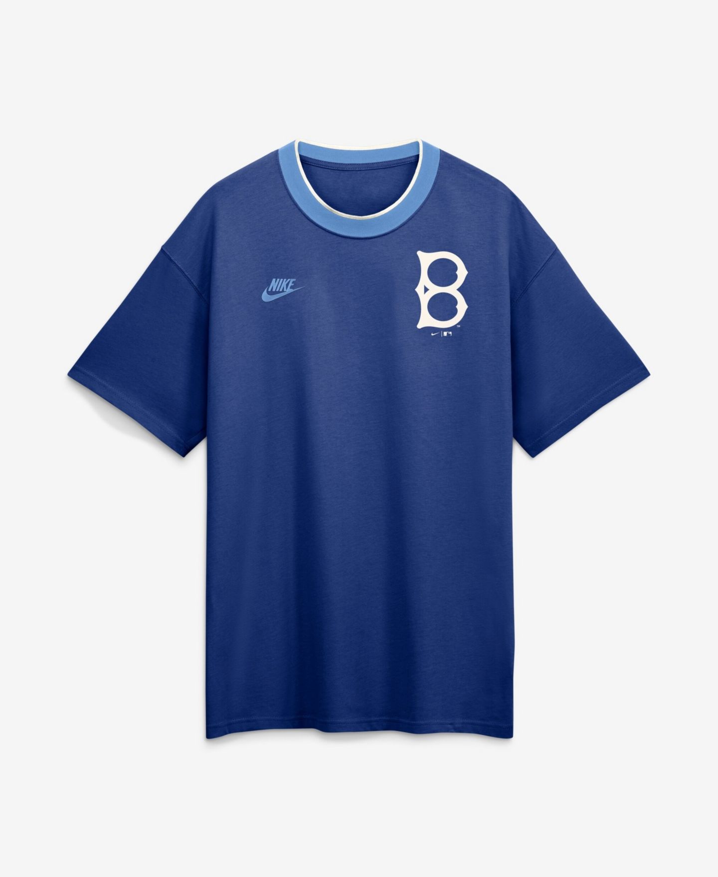 Мужская футболка Nike Royal Brooklyn Dodgers Cooperstown Collection Ringer — фото 2