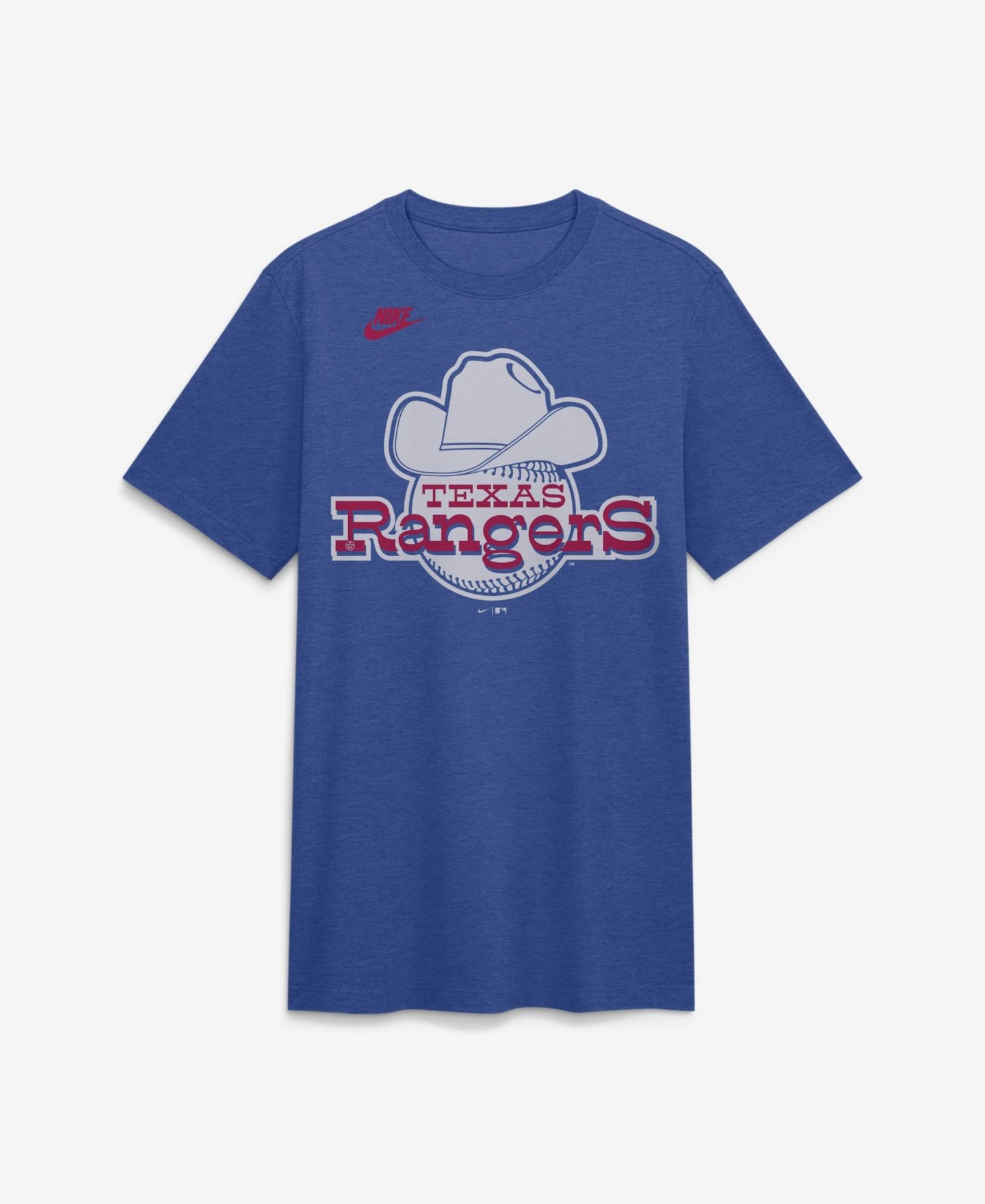 Мужская футболка Nike Heather Royal Texas Rangers Cooperstown Logo Tri-Blend — фото 2