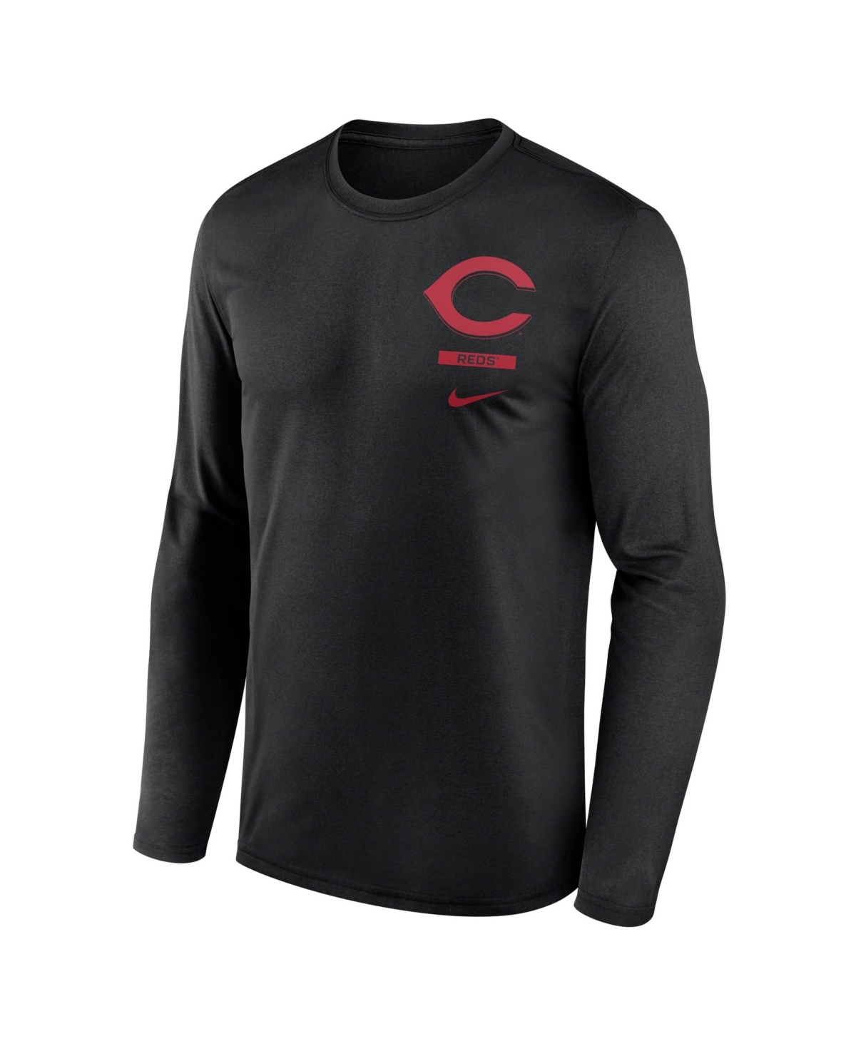 Nike Men's Black Cincinnati Reds 2-Hit Legend Dri-fit Long Sleeve T-Shirt
