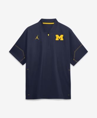 Men's Navy Michigan Wolverines 2026 Sideline Short Sleeve Quarter-Zip Coach Shirt