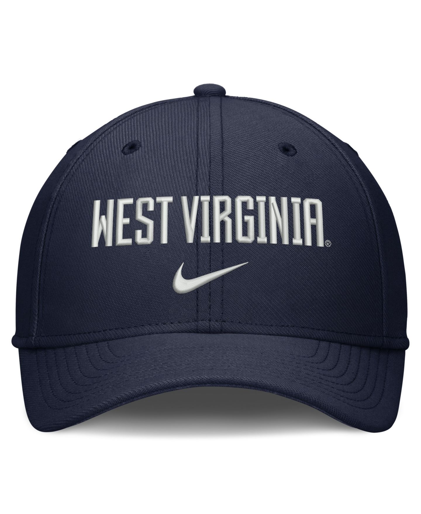 Мужская кепка Nike Navy West Virginia Mountaineers Rise On-Field Swoosh Flex Dri-FIT Flex Hat — фото 2