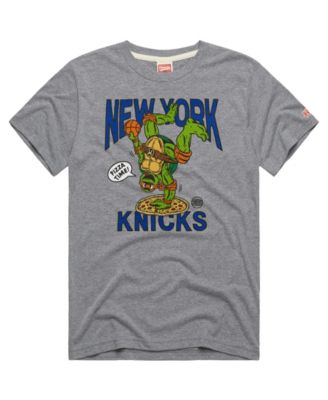 Men's and Women's Gray New York Knicks x Teenage Mutant Ninja Turtles Michelangelo Tri-Blend T-Shirt