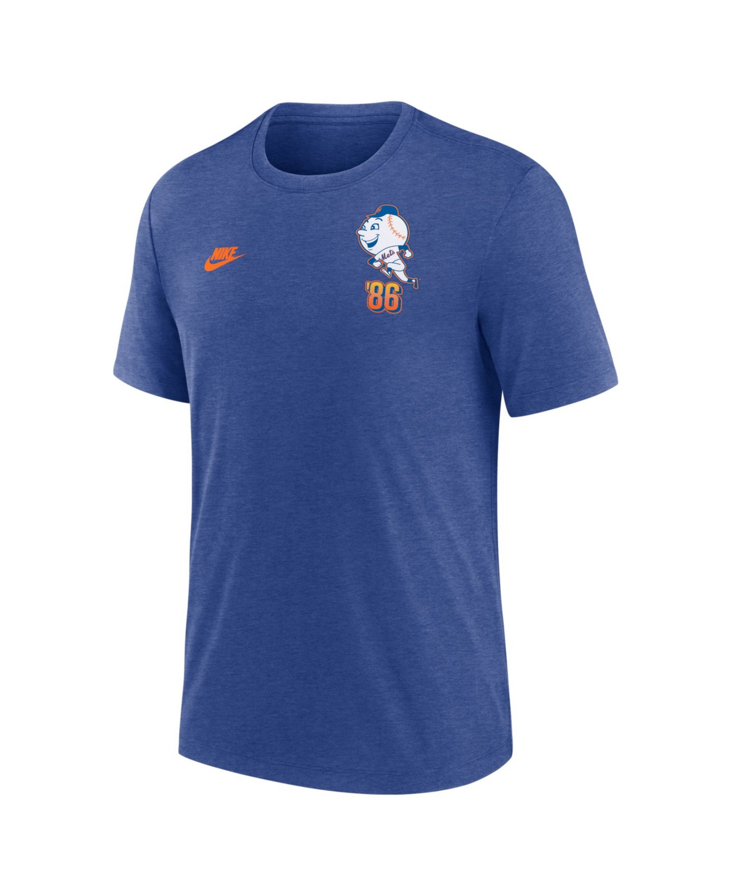 Мужская футболка Nike Heather Royal New York Mets World Series 40th Anniversary Tri-Blend — фото 2