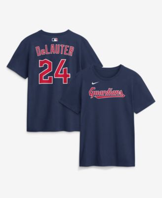 Men's Chase DeLauter Navy Cleveland Guardians Name & Number T-Shirt