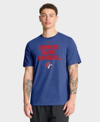 Men's Heather Blue Chinese Taipei Baseball 2026 World Baseball Classic Stacked Tri-Blend T-Shirt