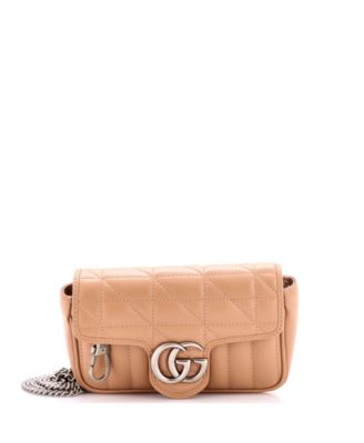 Super Mini GG Marmont Flap Bag Mixed Matelasse Leather