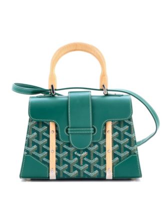 Mini Structured Saigon Top Handle Bag Coated Canvas with Leather