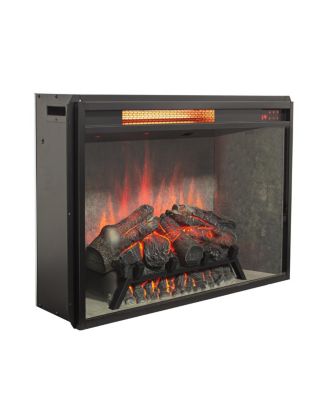28" Infrared Electric Fireplace Insert with Realistic Flames and Touch Control
