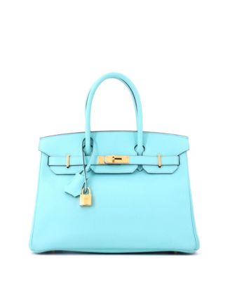 Birkin 30 Handbag Blue Epsom with Gold Hardware
