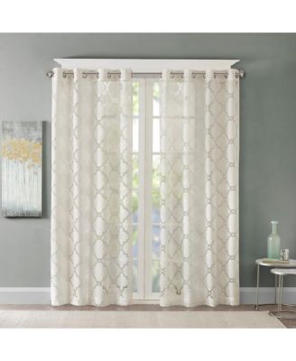 Fretwork Burnout Sheer Curtain Panel