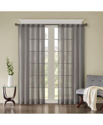 Solid Crushed Curtain Panel Pair 2 Pieces  Window Panels