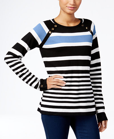 Karen Scott Striped Sweater, Only at Macy's