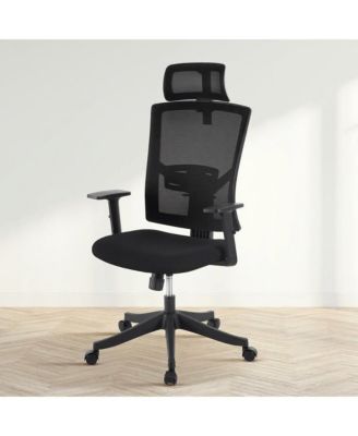 Ergonomic High-Back Swivel Office Chair with Adjustable Lumbar, Headrest, Armrests, 300 lb Capacity