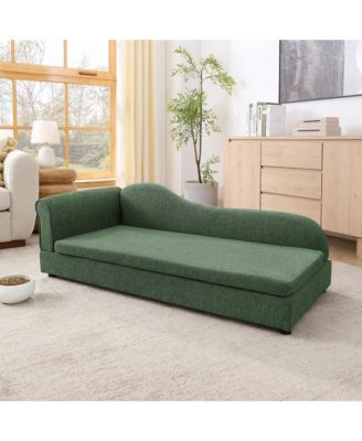 Oversized Pet Sofa for Medium, Large Dogs Modern Irregular Wave Backrest, Single Armrest, Premium Breathable Linen Fabric