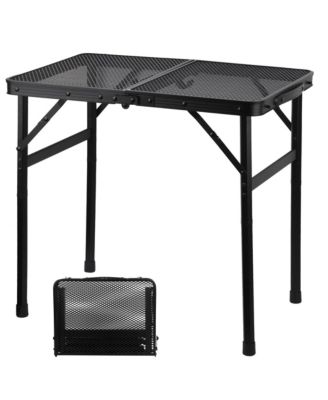 Camping Table Mesh Desktop Lightweight Portable Folding Grill Height Adjustable Metal Outdoor Cooking BBQ Picnic