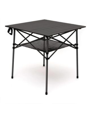 Aluminum Folding Camping Table Lightweight Roll Up Portable Outdoor Picnic Side Table Mesh Storage Carry Bag