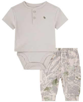 Baby Boys' Short-Sleeve Bodysuit and Cargo Pants, 2-Piece Set