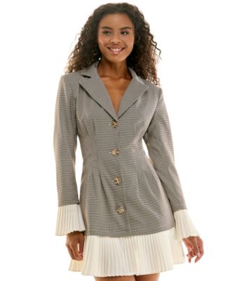 Juniors' Collared Blazer Dress