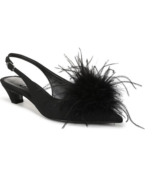 Женские туфли Sam Edelman Finch Feather Slingback Pumps, цвет: Чёрный