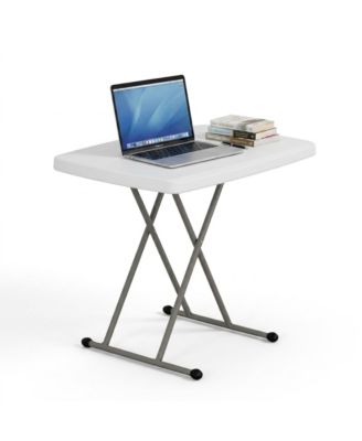 Adjustable Height Folding Table Portable HDPE Laptop Dining Camping TV Tray