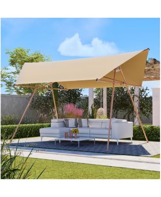 Hexagonal Shade Sail Canopy, 206"x118" UV Block Sunshade
