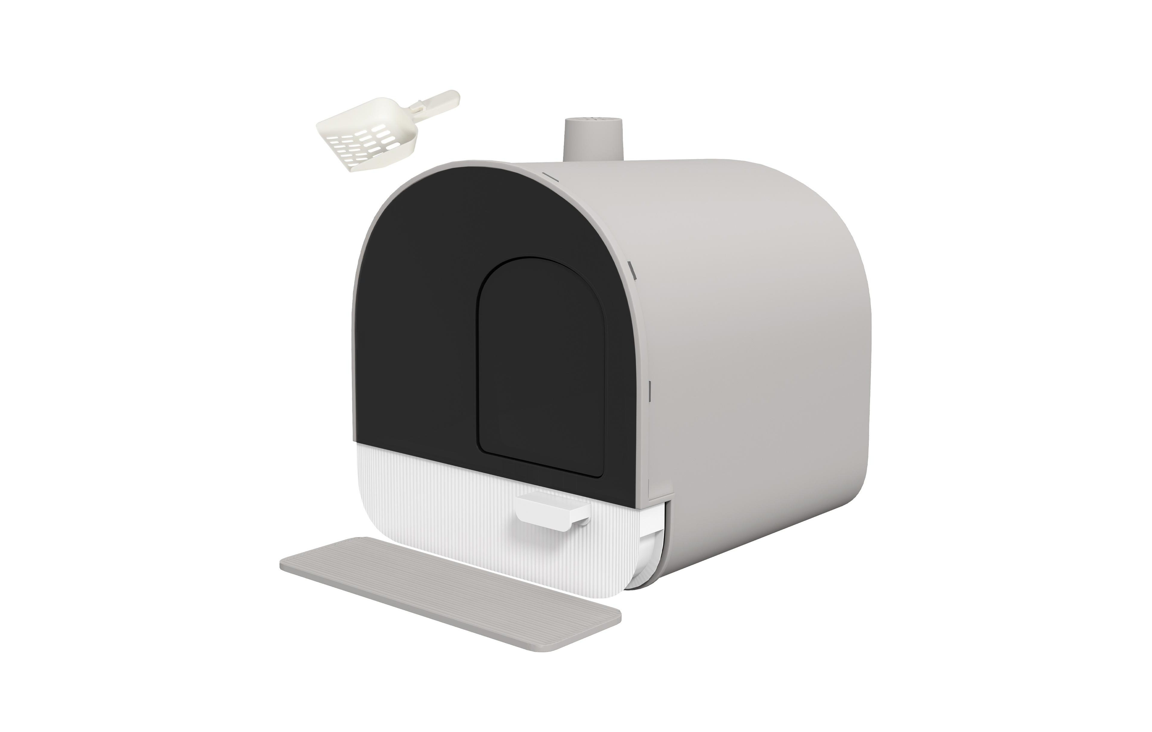Enclosed Cat Litter Box with Lid Filter Scoop and Mat