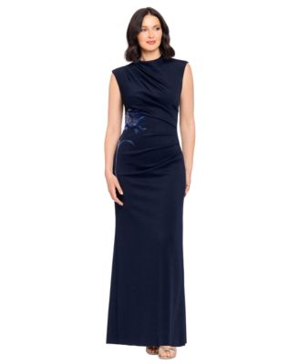 Women's Floral Mock-Neck Gown