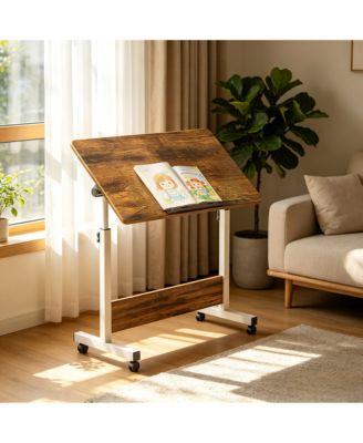 Adjustable Standing Desk on Wheels, 31.5"x15.7" Foldable Laptop Table with Locking Casters